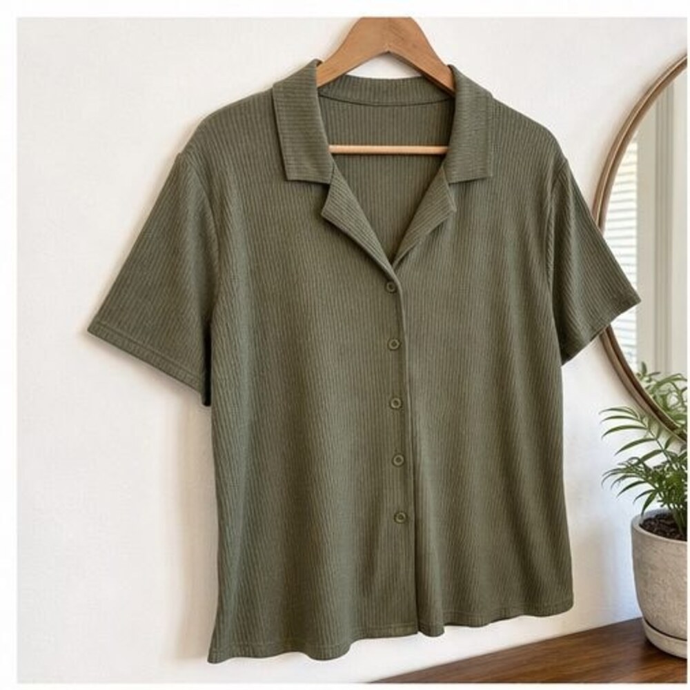 Olive Lace Trim Top